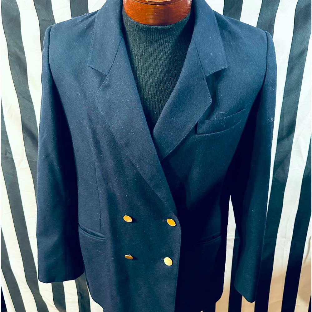 Giorgio Saint’ Angelo Vintage Navy Wool Double Breasted Blazer